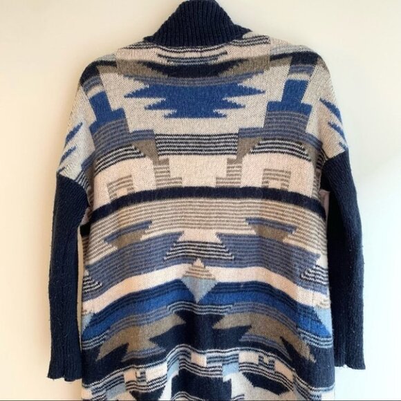 H&M Women's Cardigan Knit Sweater Long Maxi Duster Aztec Southwestern Print - Picture 13 of 16